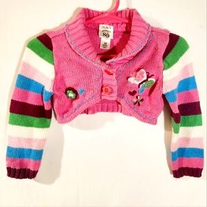 Toddler Girl Pink Knit Cropped Cardigan Sweater